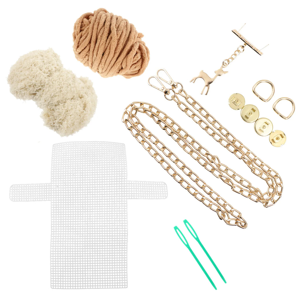 1Set DIY Knitting Purse Set Easy to Assemble Woven Bag Craft Kit Personalized Gift for Mom Daughter Girlfriend Best Present